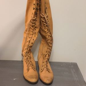 Free people lace up over knee boots